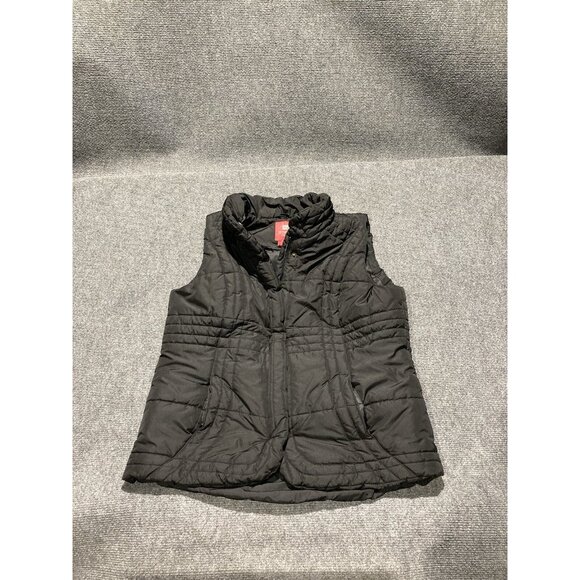 Faded Glory Puffer Vest Womens Large Black Quilted Outdoor Hike Winter Zip Up - Picture 1 of 8